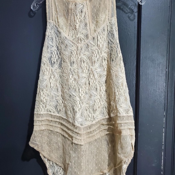 Free People Semi Sheer Lace Blouse - Picture 2 of 5